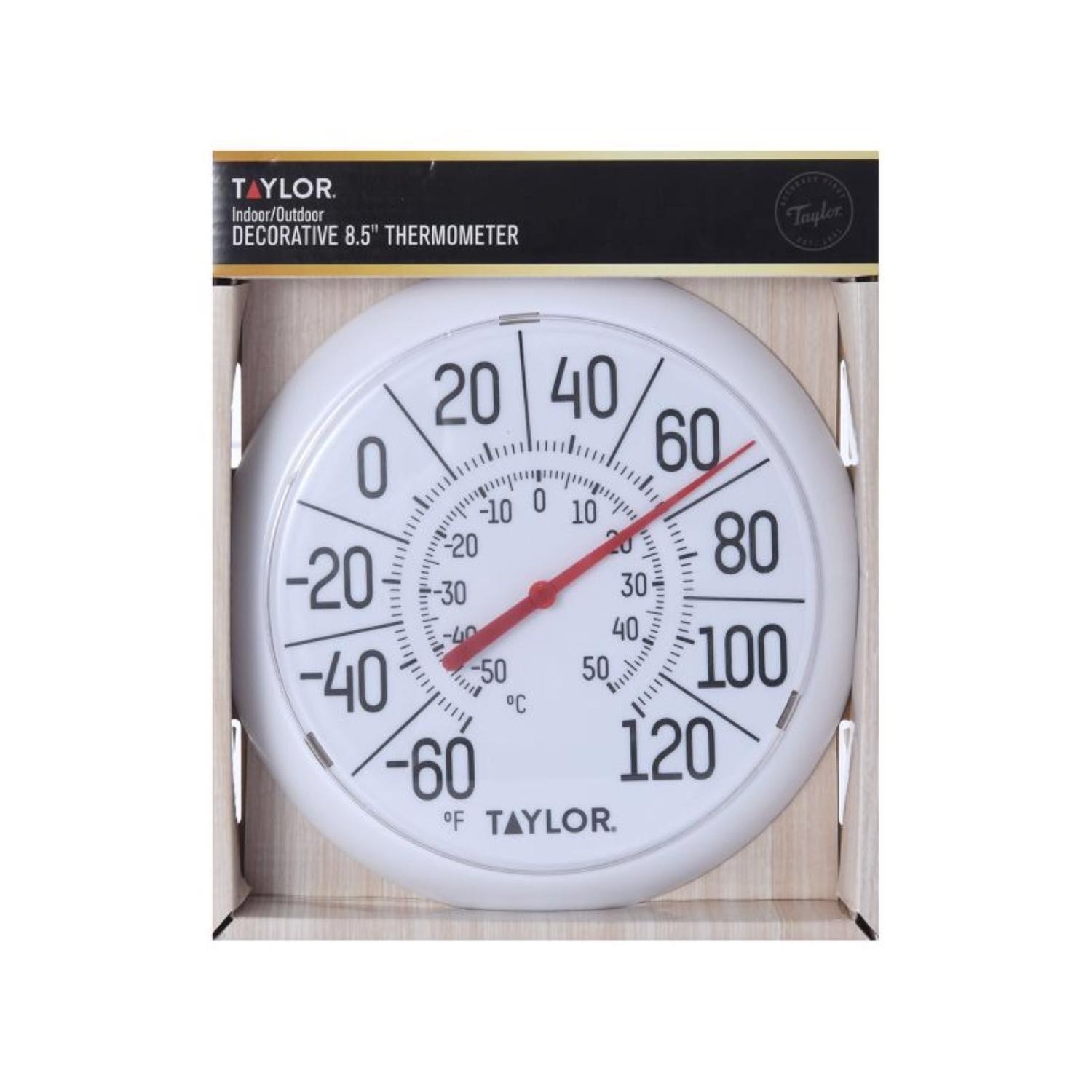Taylor Dial Thermometer Plastic White 8.5 in.