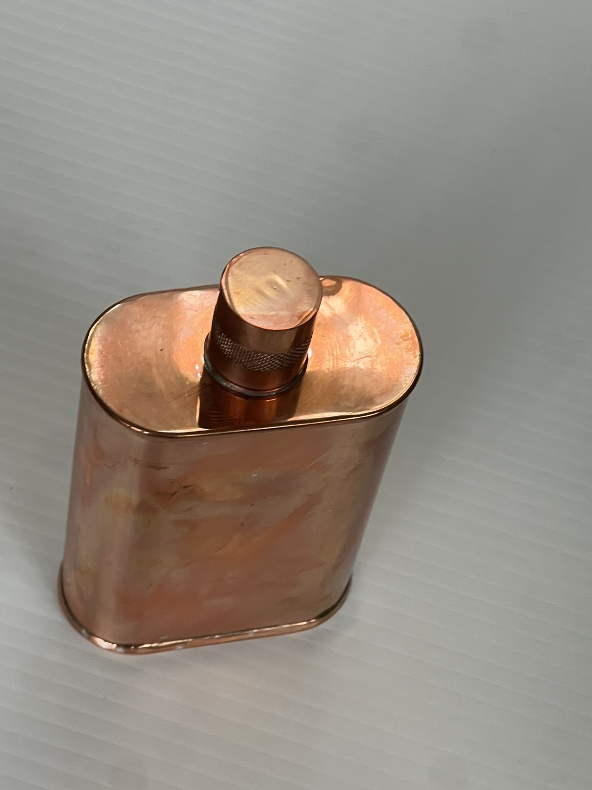 JACOB BROMWELL COPPER FLASK VERMONTER 9oz 5″ TIN-lined Natural Patina