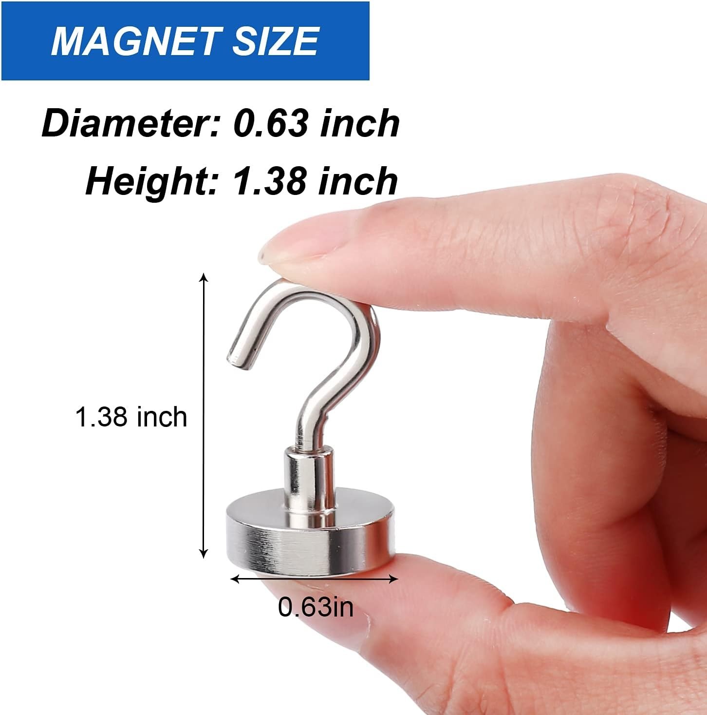 All-Purpose Magnetic Hooks, 30lbs Capacity – 25 Pack for Indoor & Outdoor Use