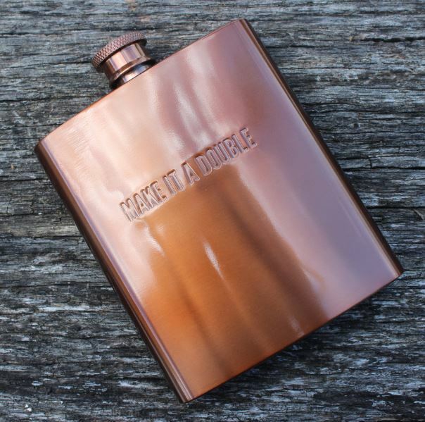 W&P MAS-FLASK Copper Pocket Hip Flask, Leakproof, Stainless Steel, Travel Flask,
