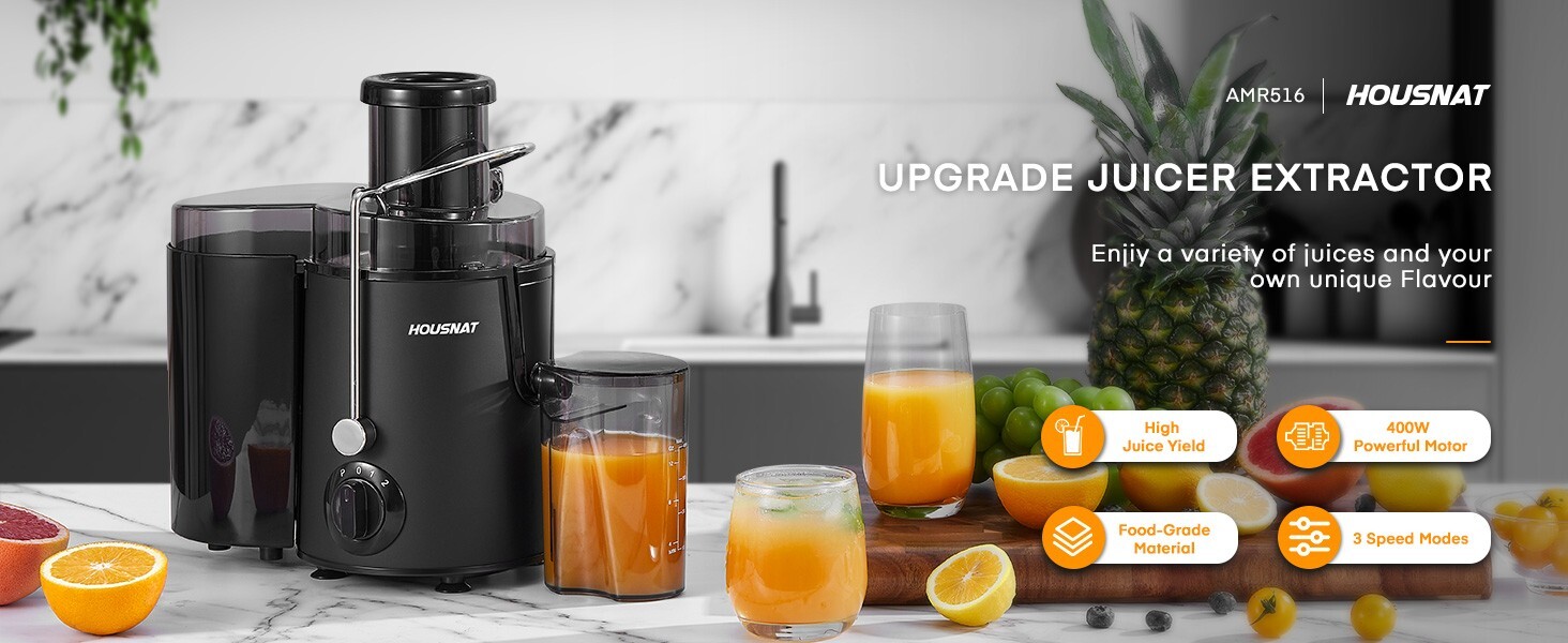 HOUSNAT Whole Fruit and Vegetables with 3-Speed Setting, Upgraded Version