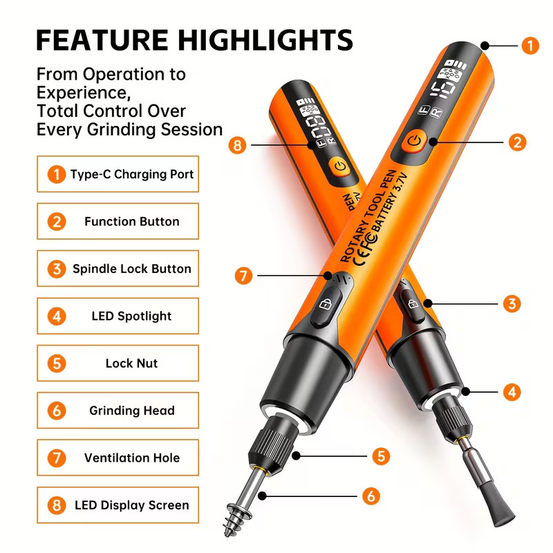 6 Speeds Rechargeable Cordless Rotary Tool Kit Mini Rotary Tool 40pc Accessories