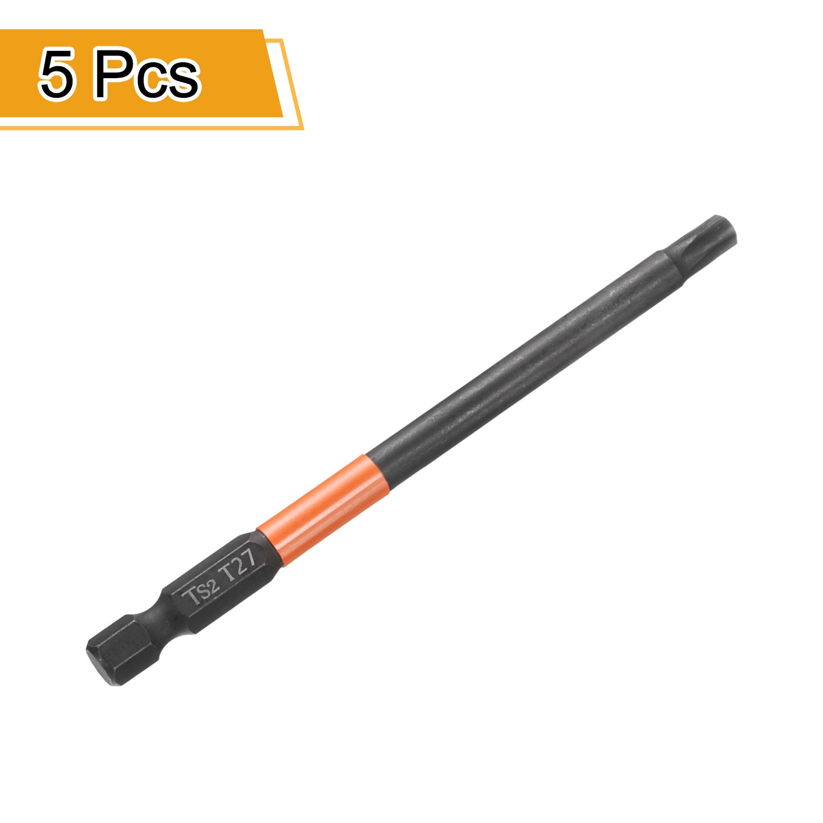 5pcs T27 Torx Head Screwdriver Bit 4″ Long 1/4″ Hex Shank Magnetic Screw Driver