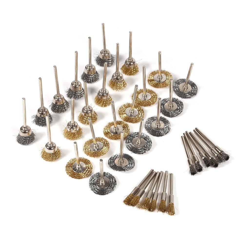 Alloy Steel Wire Brush Polishing Wheels Set – 36 Pcs for Metal & Wood Finishing