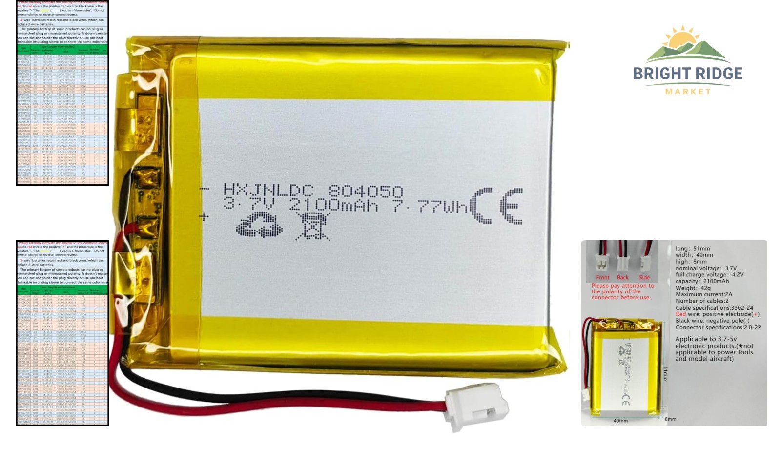 Lightweight 3.7V 2100mAh Rechargeable Battery for Digital and Radio Devices