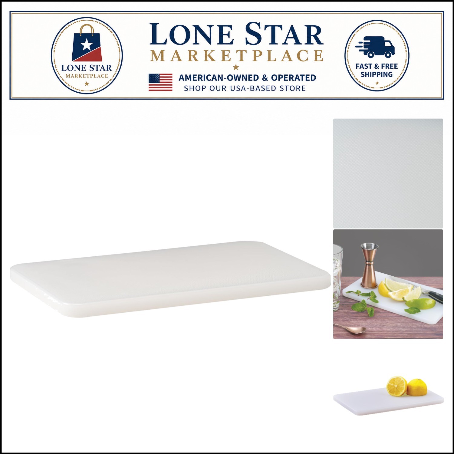 Compact Heavy-Duty White Cutting Board 6″ x 10″ – NSF Certified & Easy to Clean