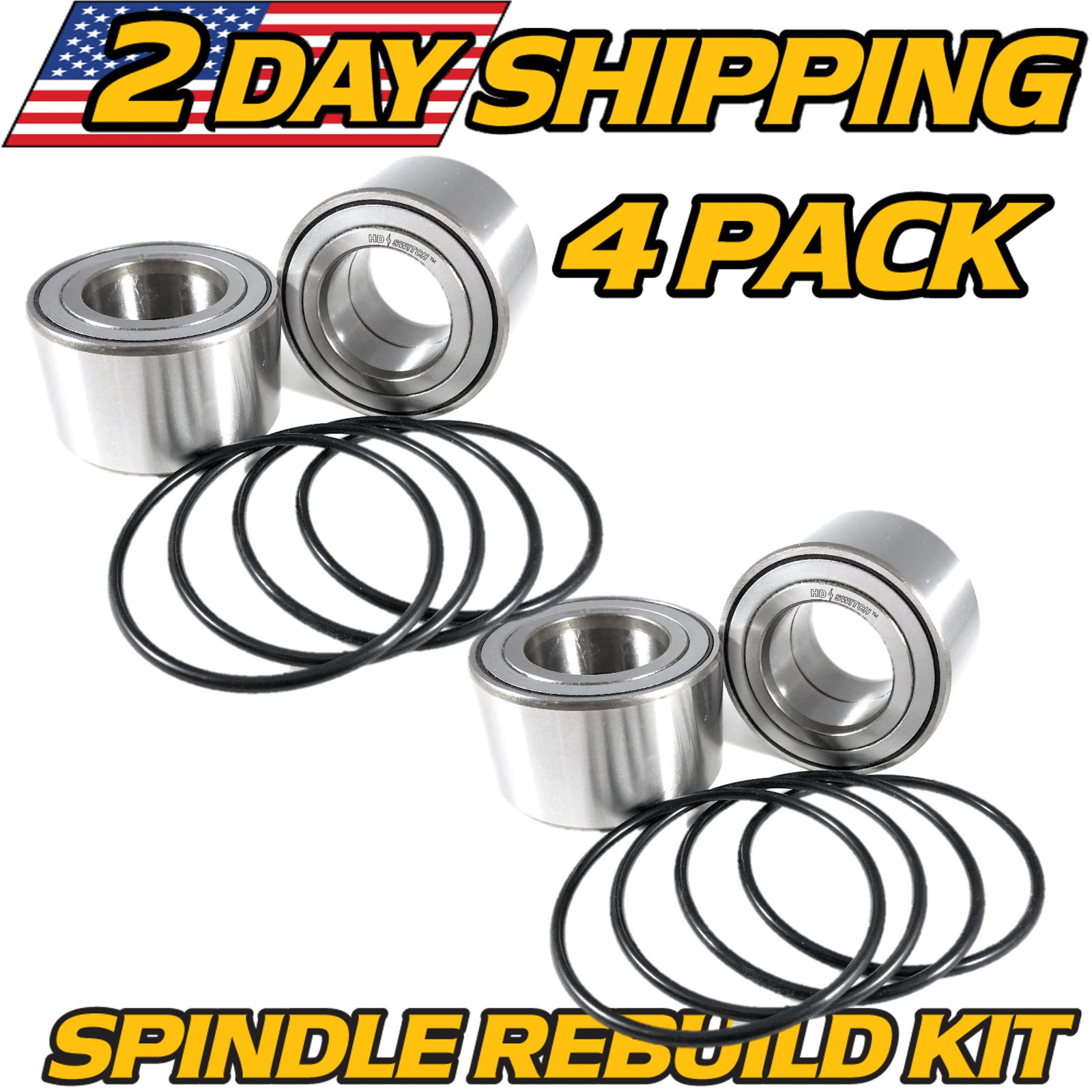 (4 Pk) Spindle Bearing w/O-Rings fits Exmark 109-2064 Lazer Z Hi-Temp Grease