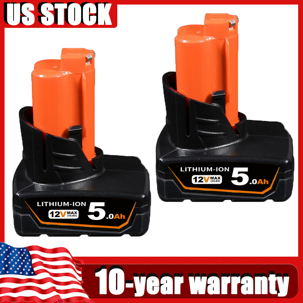 2 Pack For M12 12V Lithium XC 5.0Ah Extended Capacity Battery 48-11-2460 5000mAh