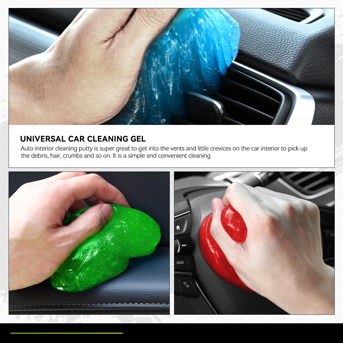DNA Motoring 3x Universal Keyboard Dust Sticky Cleaning Gel Jelly Blue+Red+Green