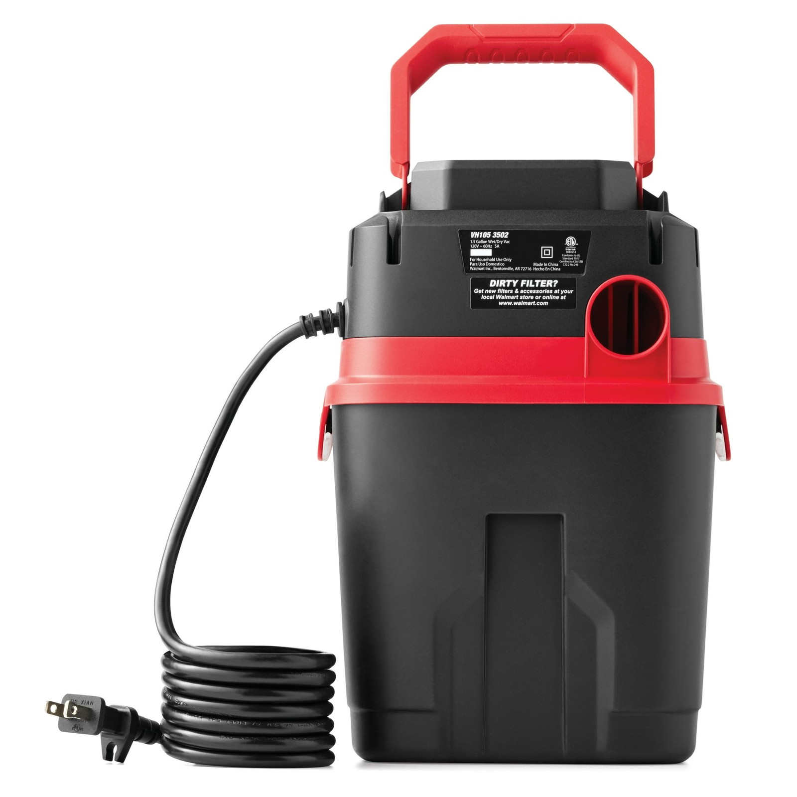 1.5gal 2 HP Wet/Dry Vacuum