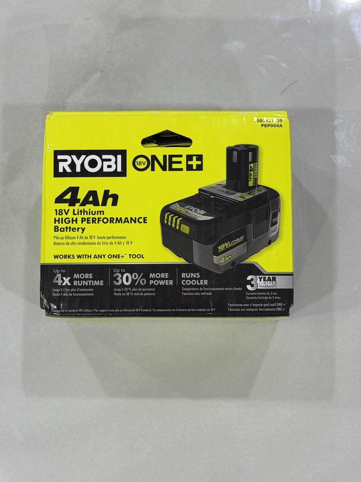 Ryobi ONE+ PBP004 18V Lithium-Ion 4.0 Ah Battery – Black Brand New In Box