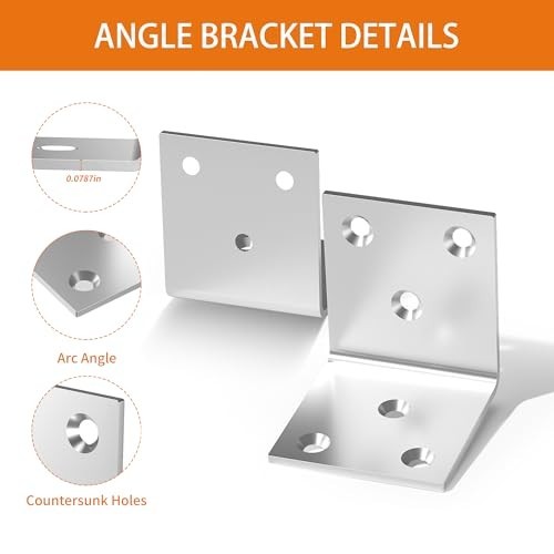 80Pcs Stainless Steel L Brackets 2in Corner Brace for Wood Furniture