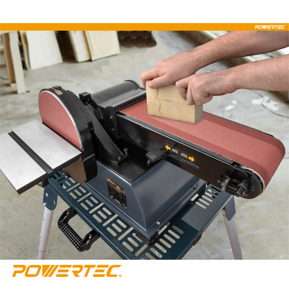 POWERTEC 4 x 36″ Sanding Belt 100 Grit 10 PK Aluminum Oxide Sandpaper 110130