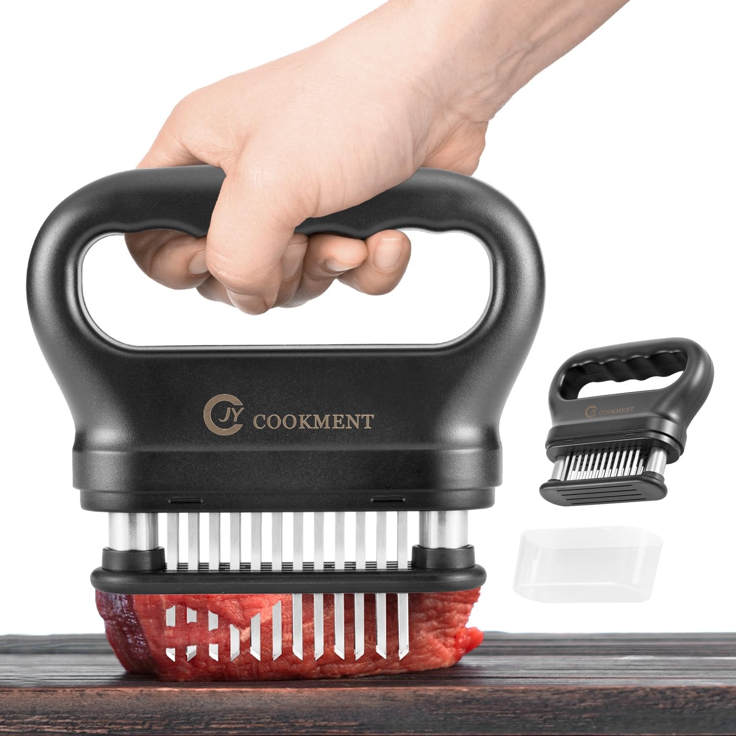 JY COOKMENT Meat Tenderizer Tool with 48 Stainless Steel Ultra Sharp Needle B…