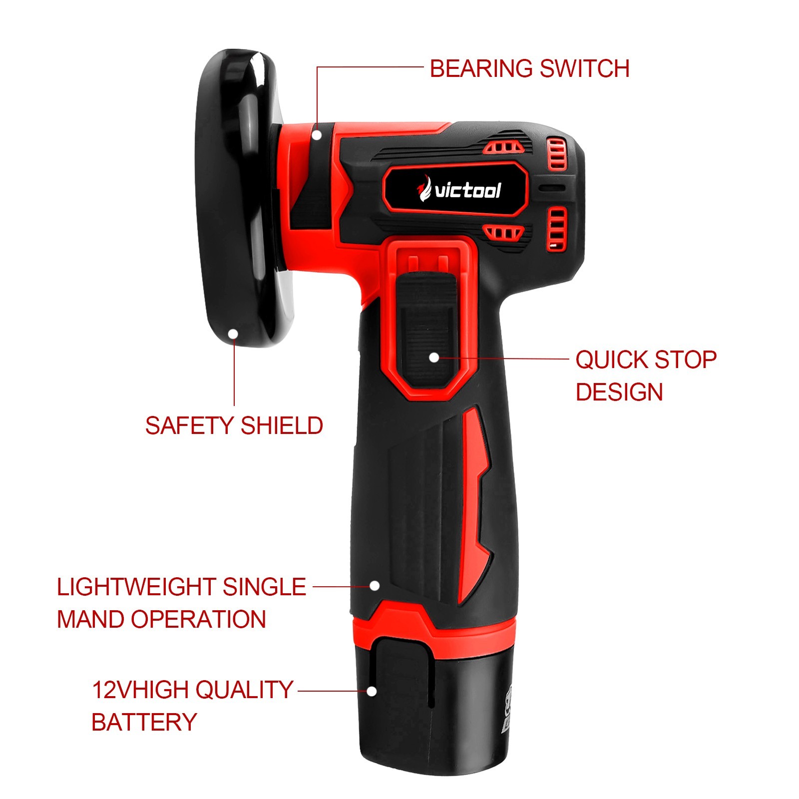 12V Mini Cordless Angle Grinder 3 Inch Handheld Electric Polishing Tool + Bat