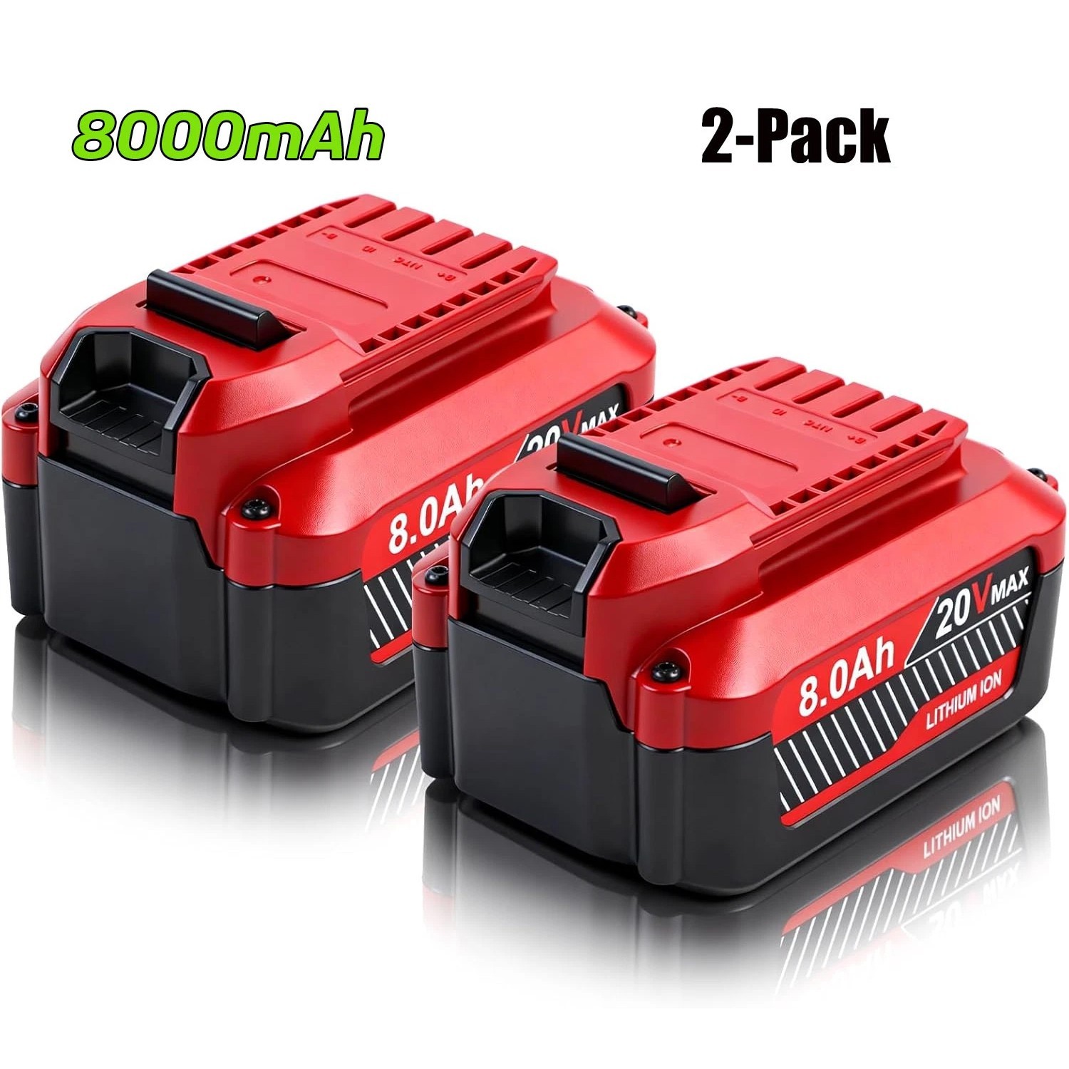 2 Pack CMCB206 8.0Ah For Craftsman V20 20V MAX Lithium Battery CMCB204 CMCB202