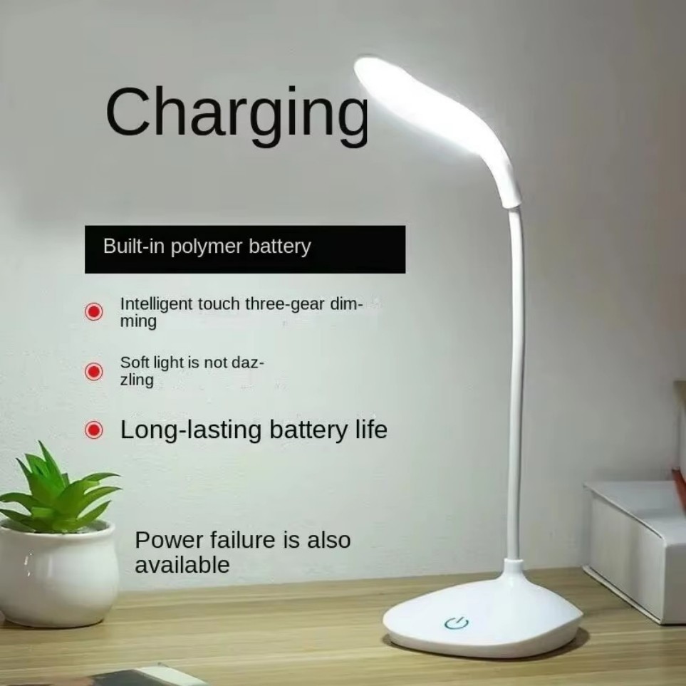 USB LED Desk Light Dimmable Bedside Reading Lamp Rechargeable Touch Control ===#