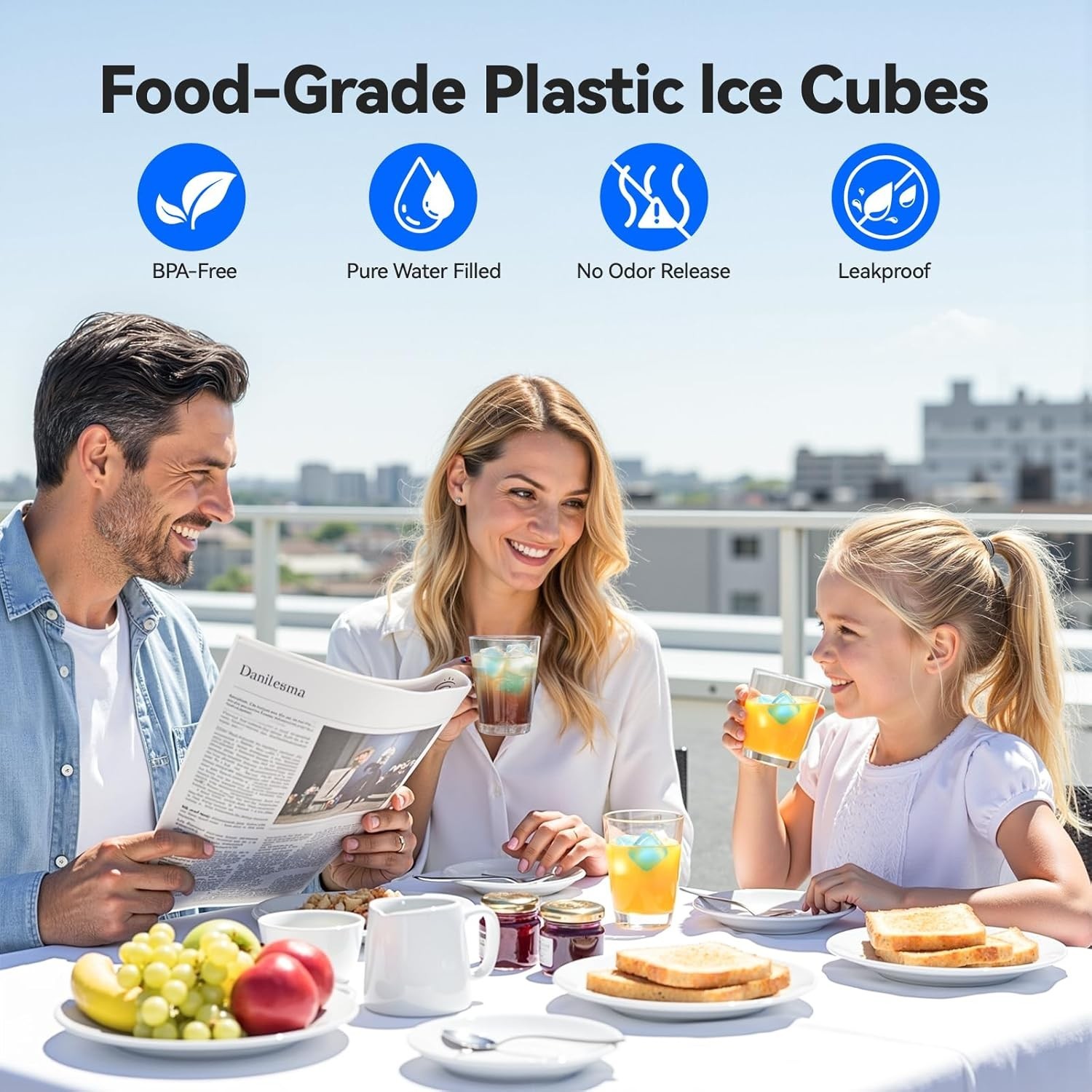 90PCS Reusable Ice Cubes, Refreezable Plastic Fake Ice Cubes | BPA-Free Ice C…