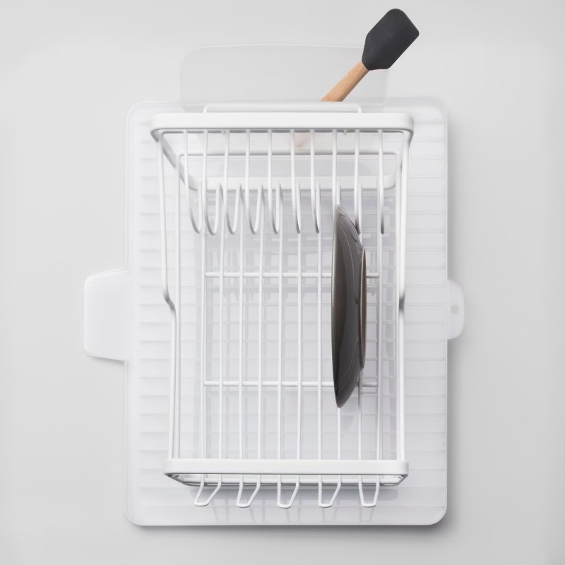 Dish Drying Rack Drainboard Clear: Freestanding Plastic Dish Drainer & Strainer