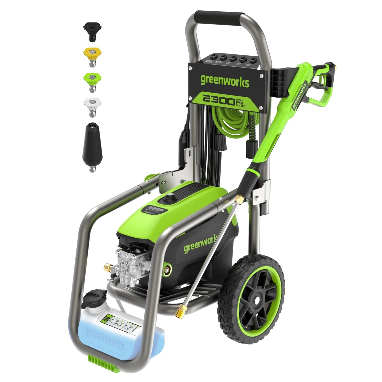 Greenworks 2300 PSI Electric Pressure Washer(Gen2) 35Ft Cord 25Ft Hose 5 Nozzles