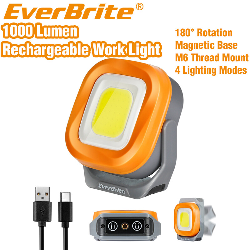 EverBrite Rechargeable 1000 Lumen Work Light Magnetic LED Super Bright Worklight