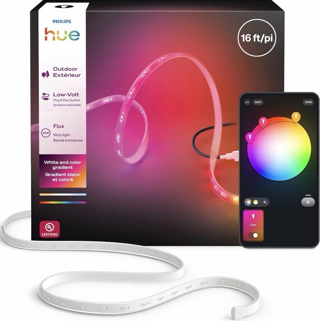 Philips Hue 16 ft Outdoor Gradient LED Lightstrip, App Control, Weatherproof