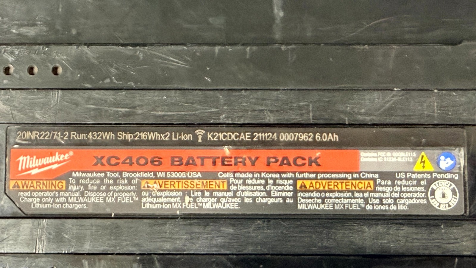 Milwaukee MX FUEL Lithium-Ion REDLITHIUM XC406 Battery Pack, Free Shipping