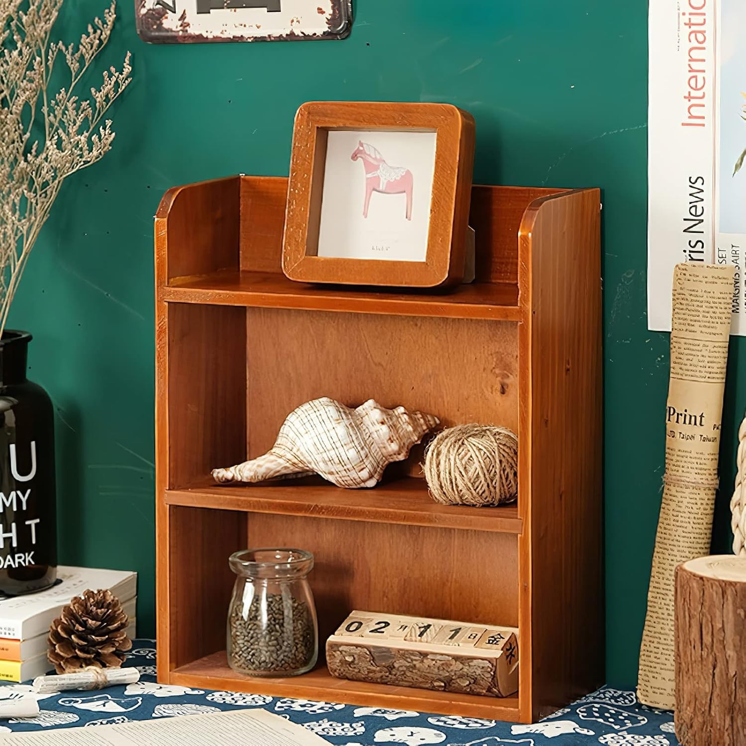 3 Tier Vintage Display Shelf – Freestanding or Wall Hanging Decorative Storage