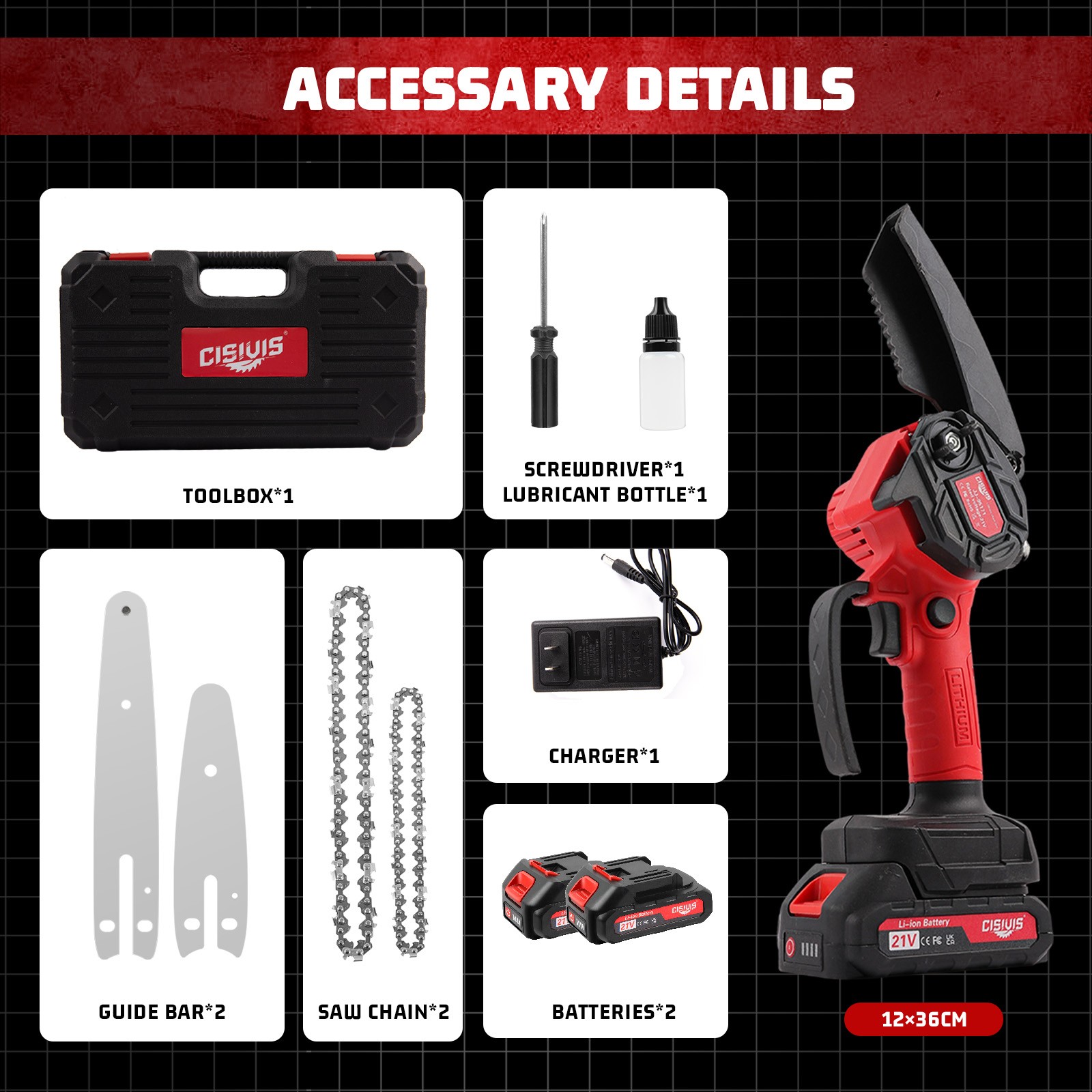 Mini Chainsaw 4/6 Inch Portable Electric Chainsaw Cordless with 2 Chainsaw