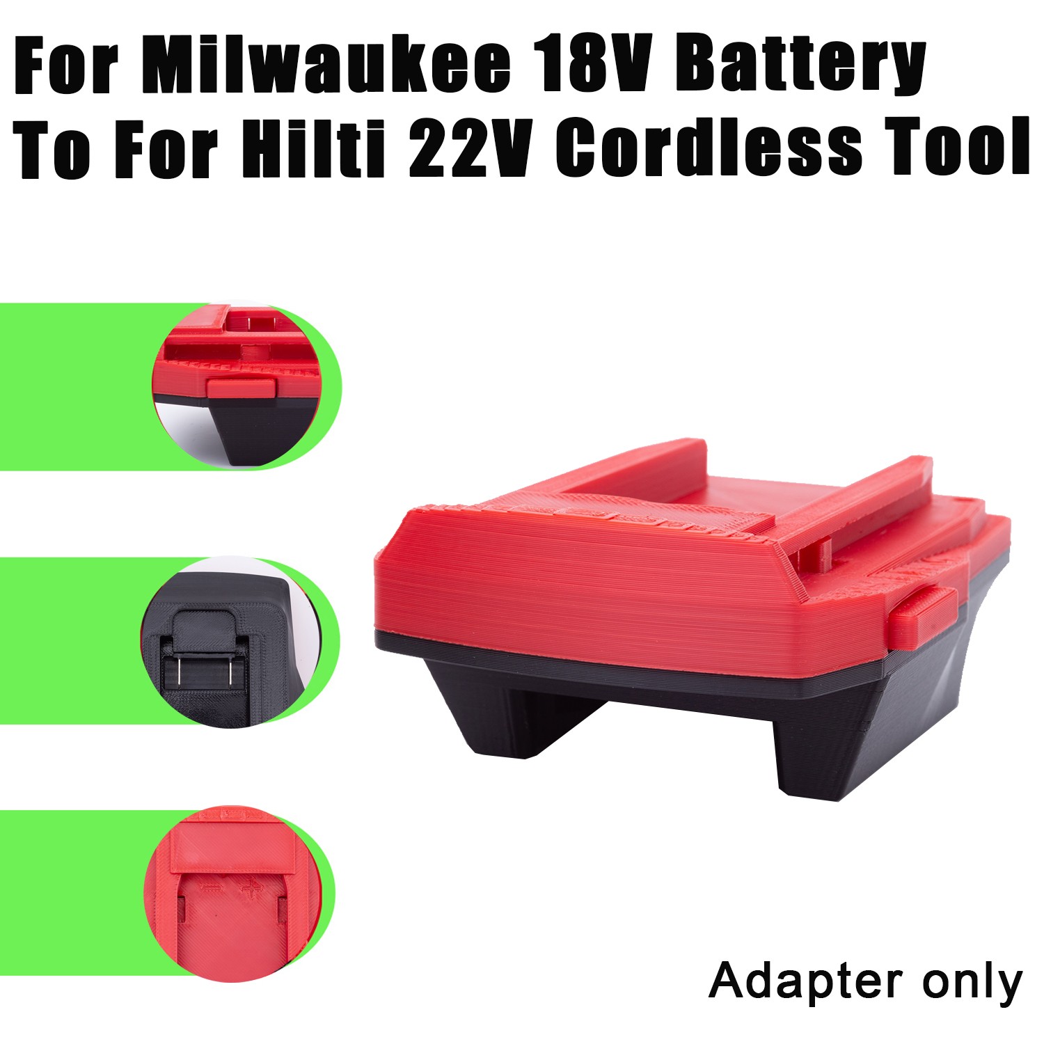 Adapter For Milwaukee 18V Li-ion Battery To For Hilti 22V Tools-Adapter Only
