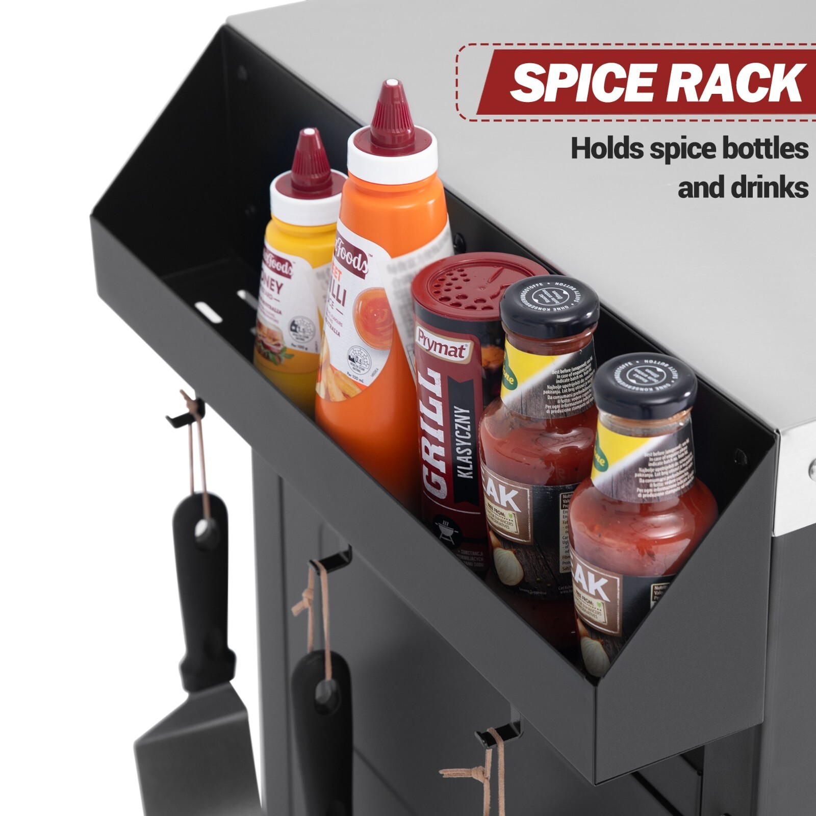 Royal Gourmet Movable Kitchen Cart with Storage Cabinet Grill Food Prep Table