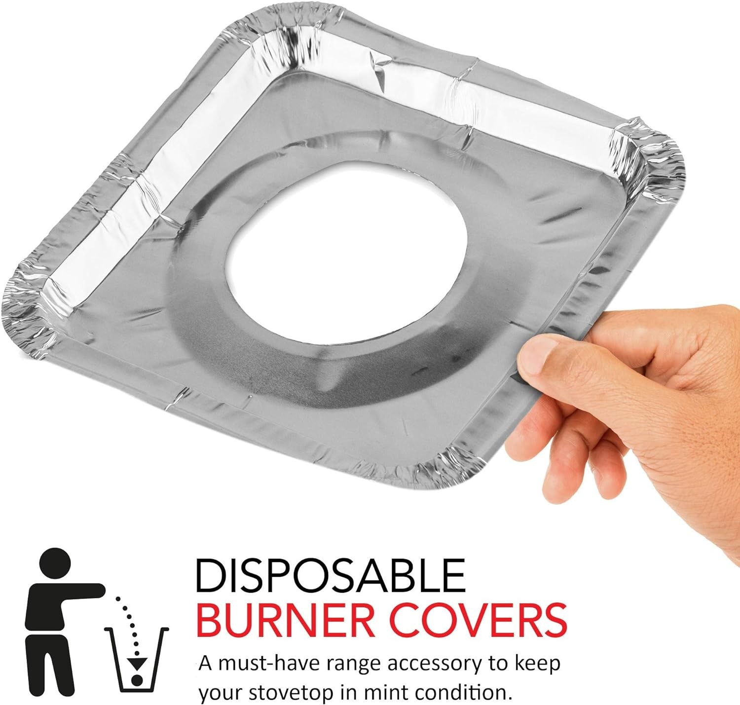 40Pcs Disposable Aluminum Foil Square Gas Stove Burner Liners Heavy Bib Cover US