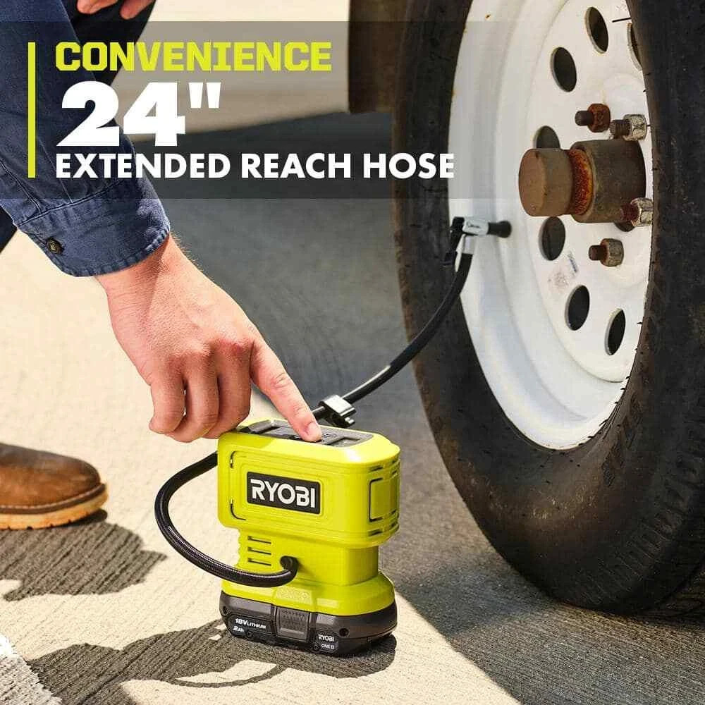 Ryobi 18V Cordless High Pressure Inflator (Tool Only) 160 PSI Auto Shut Off