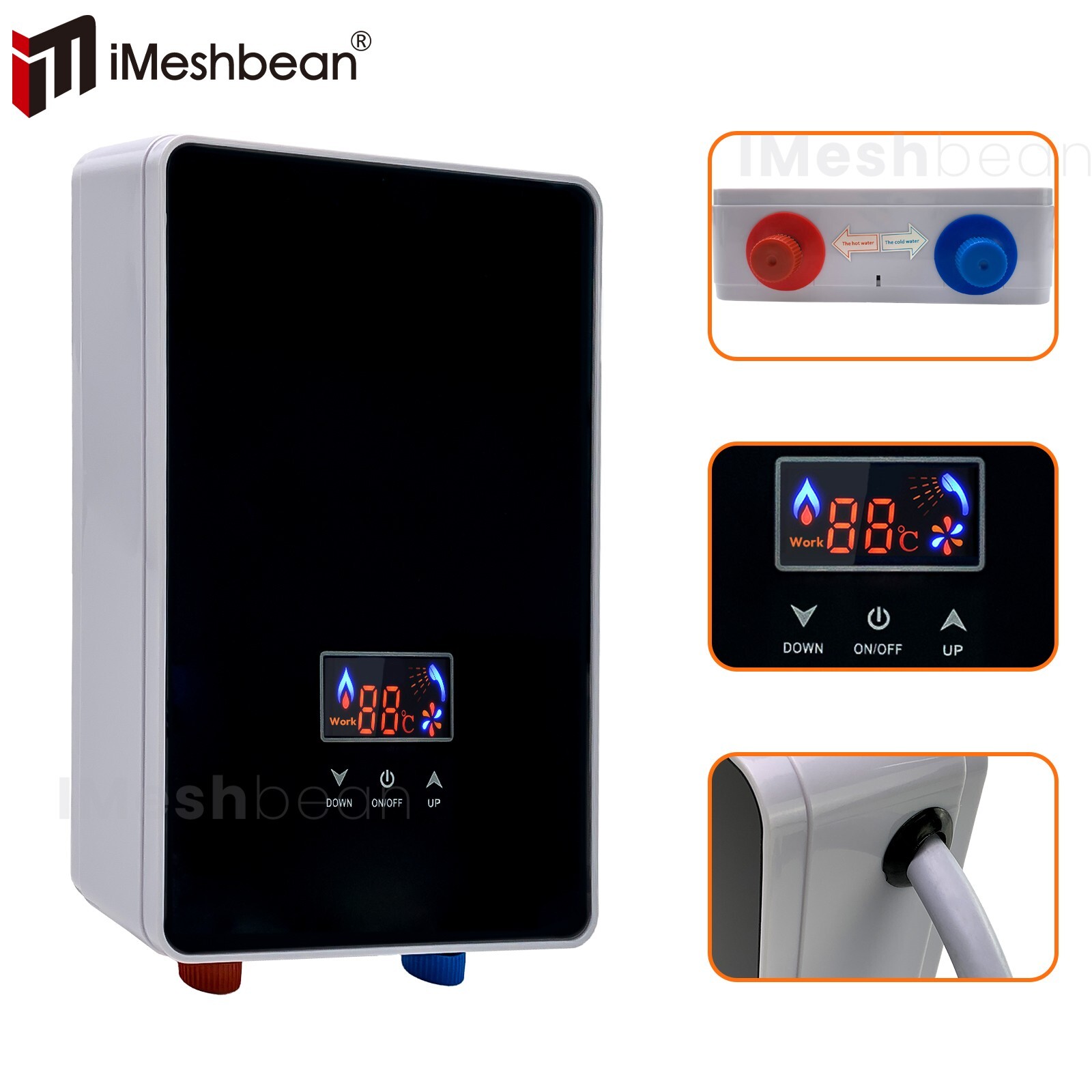 6500W 220V Kitchen Electric Hot Tankless Water Heater Instant Boiler w/Shower US