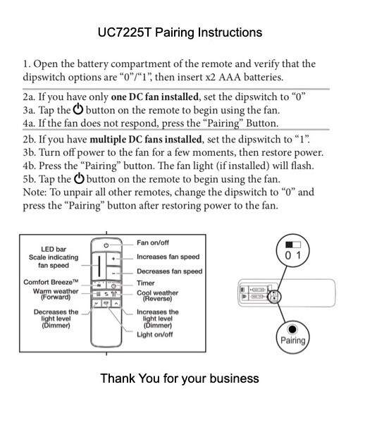 NEW UC7225T Remote Control for KENSGROVE LED 72 IN YG493ODBN