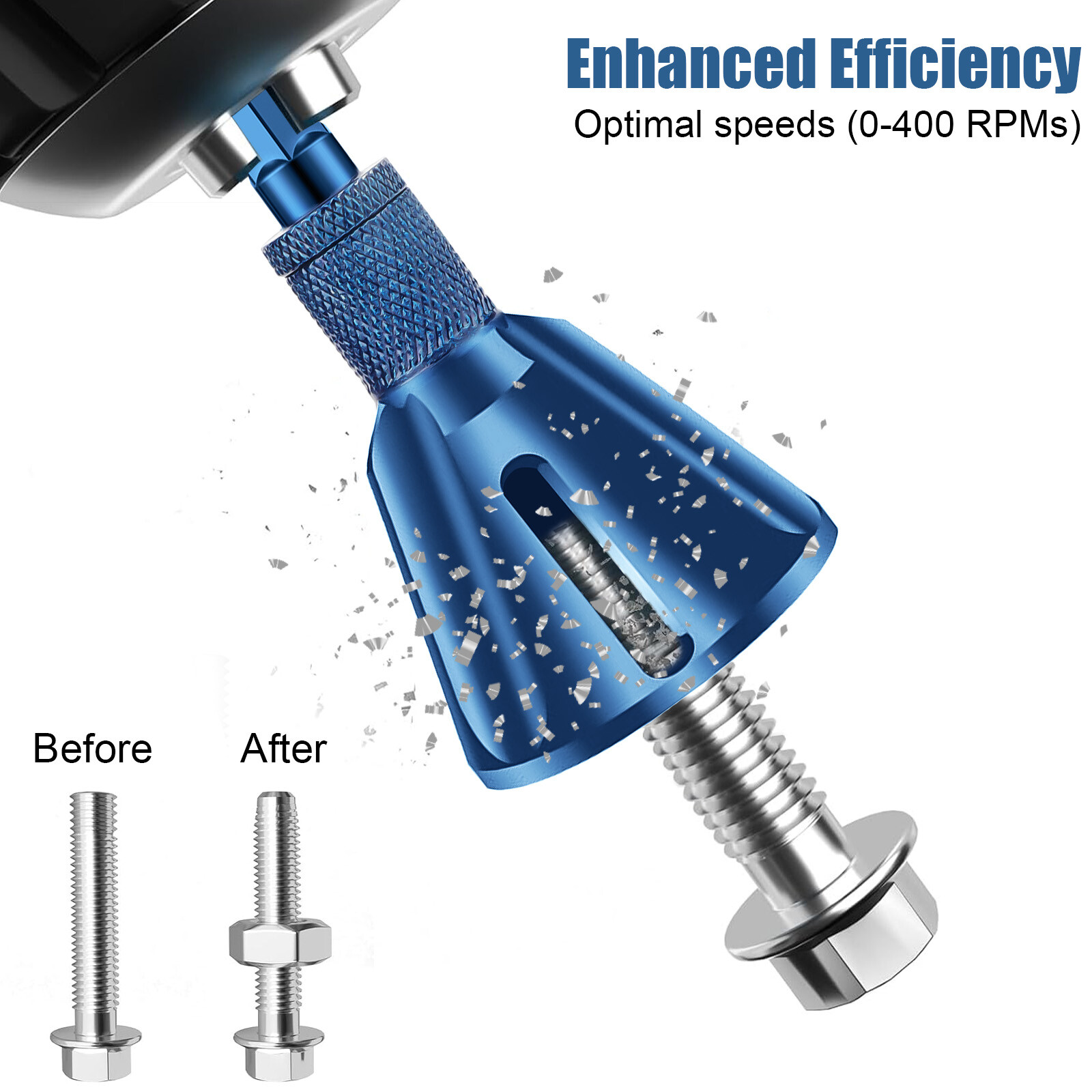 2PCS Deburring External Chamfer Tool Remove Burr Drill Bit 1/4 Inch Hex Shank