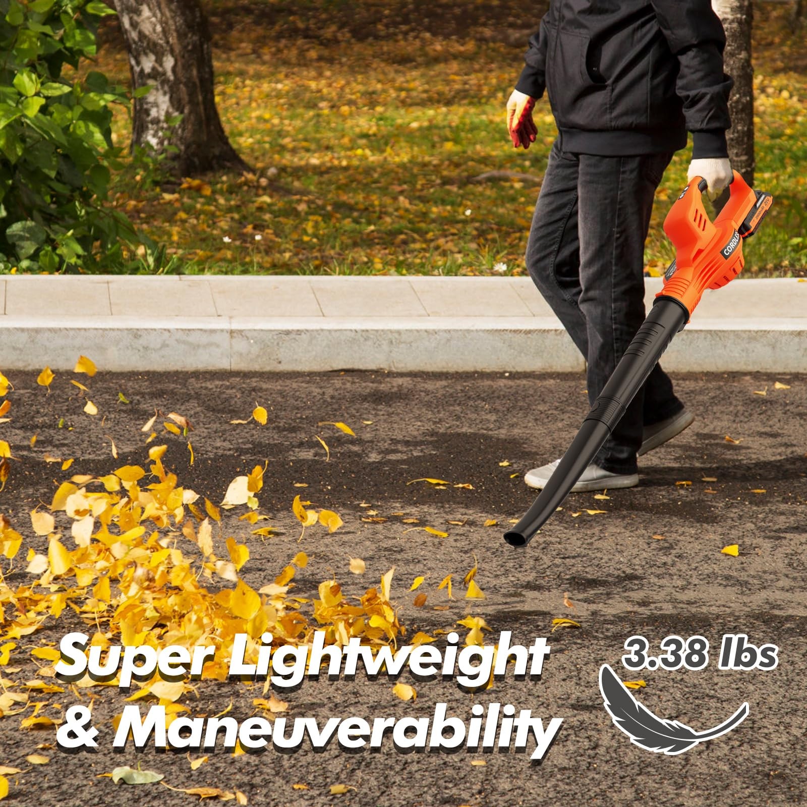 Best Leaf Blower Cordless – 21V Powerful Electric with 2 Batteries and Charger