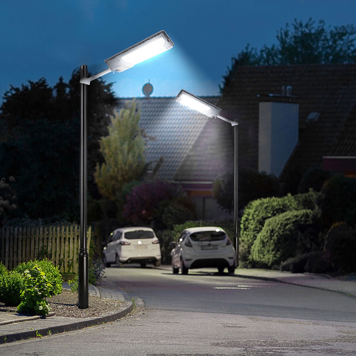 LED 2000W Commercial Solar Street Lights Outdoor Dusk to Dawn parking lot light