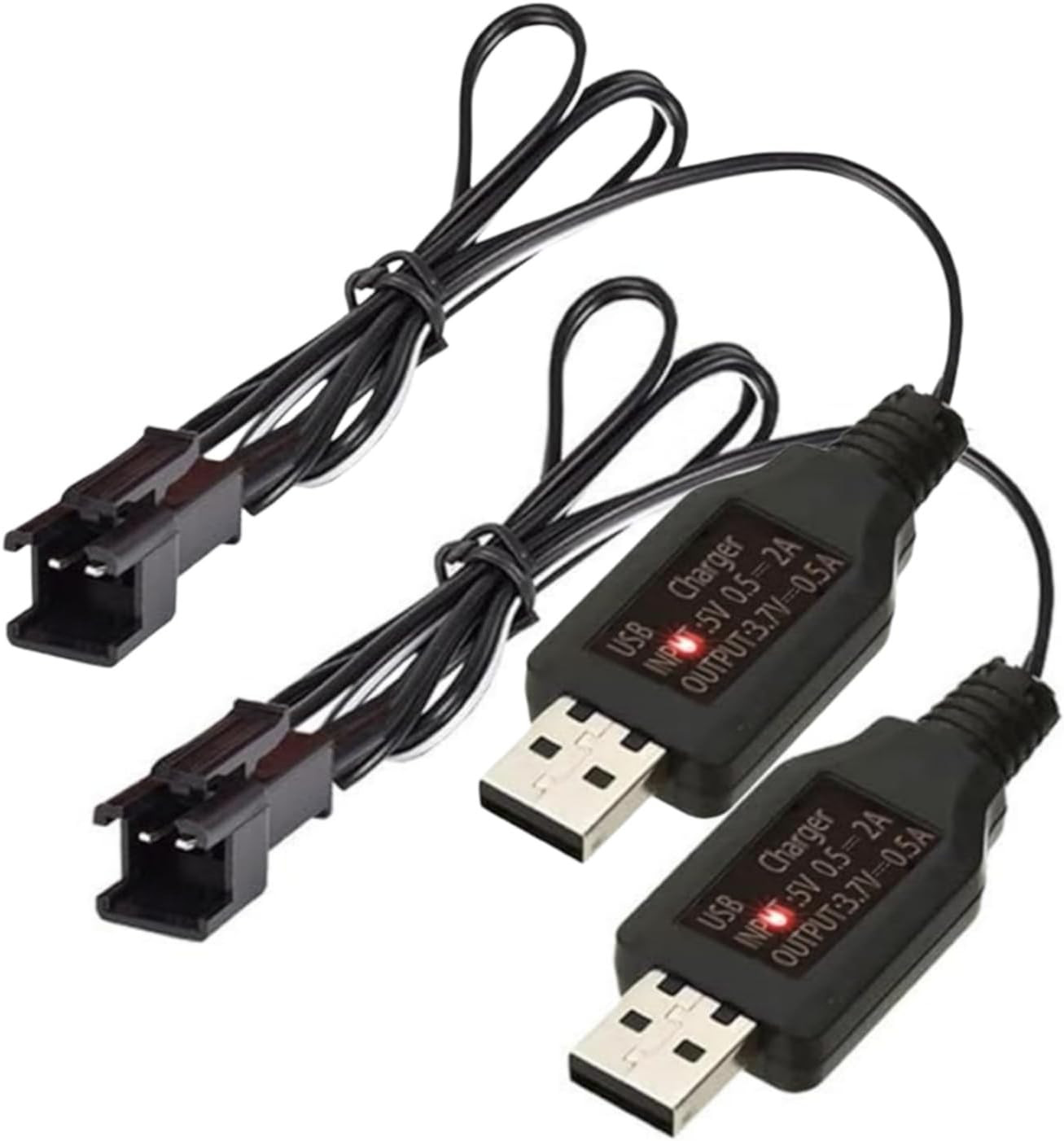 2 Pack 3.7V Lithium Battery Charger Cable, 3.7 Volt USB Charger Cable