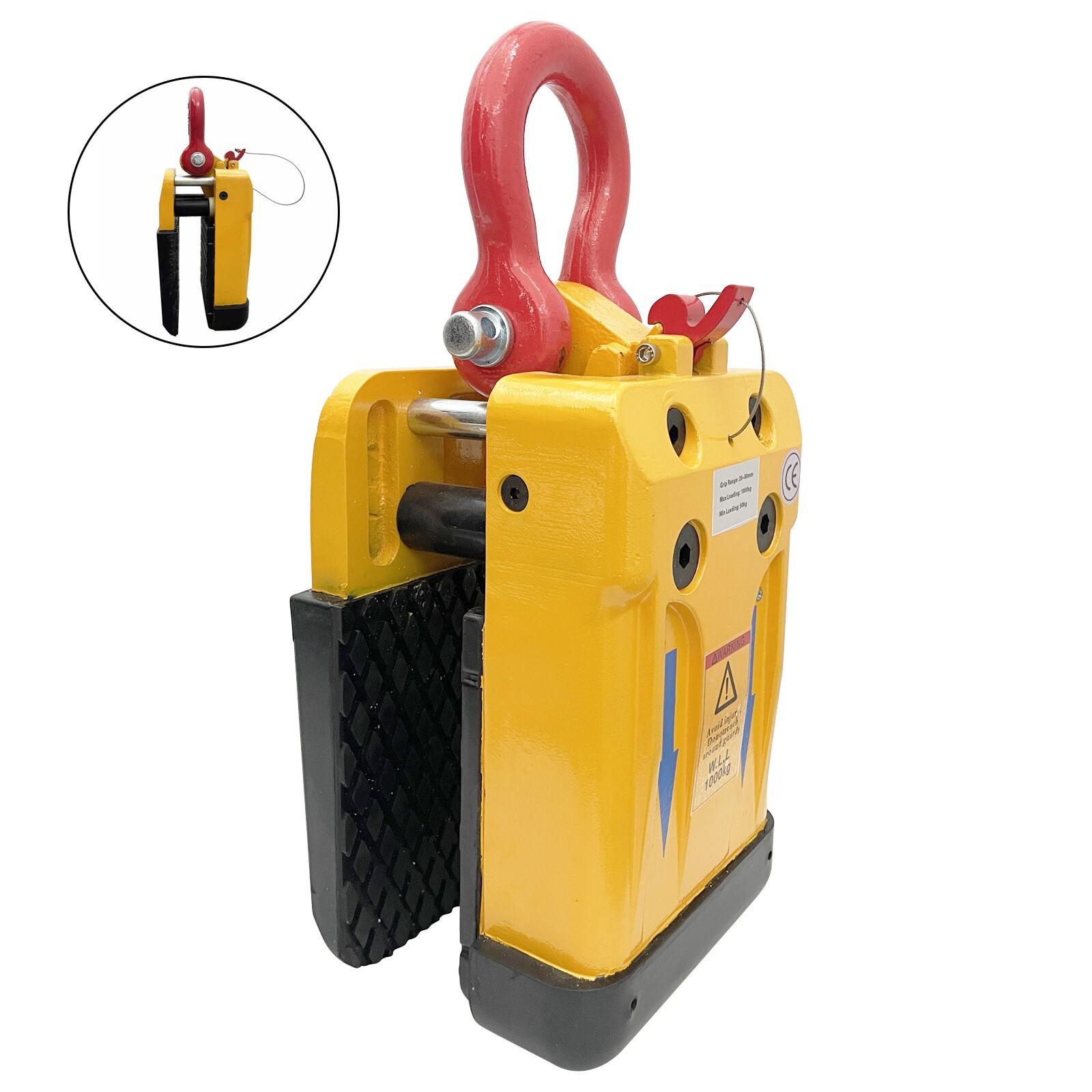 1000kg 20-60mm Stone Plate Lifter Granite Marble Lifter with Soft Rubber Jaws