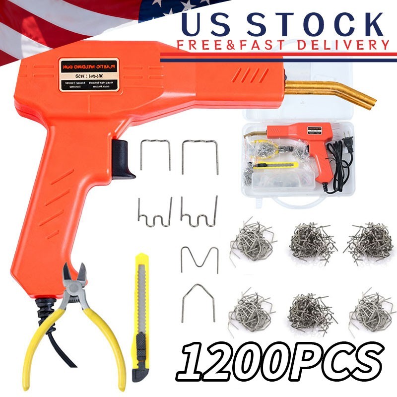 Plastic Welder Kit Soldering Hot Stapler Bumper Repair Welding Gun 1200 Staples