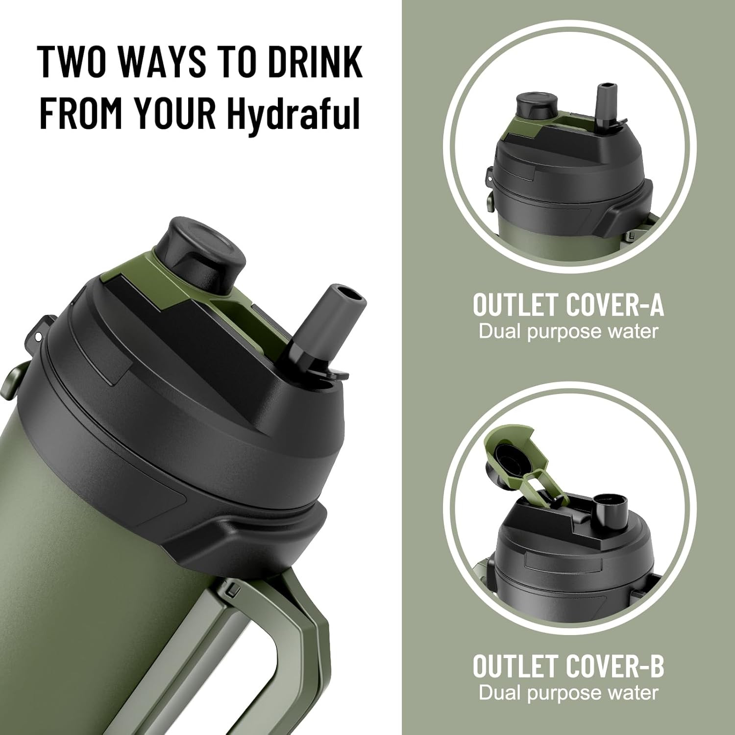 1 Gallon Water Jug, 128 Oz Large Insulated Stainless Steel Sports Water Jug, Lar