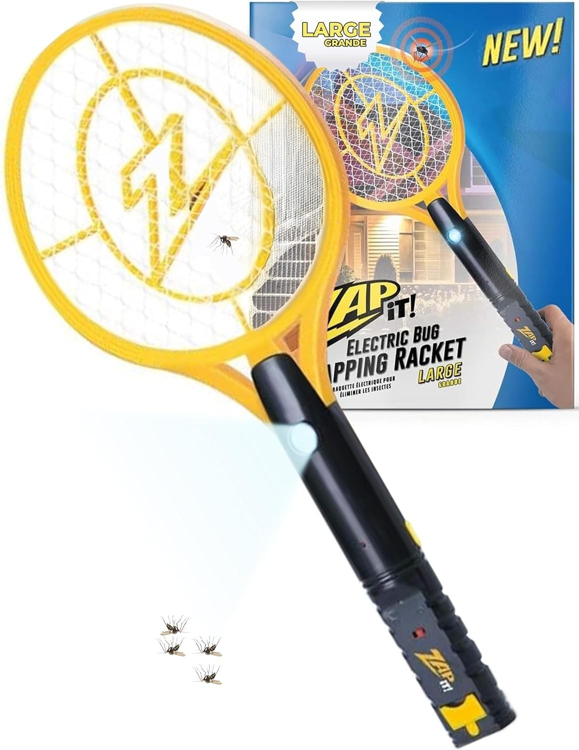 Ultimate 4,000V Electric Fly Racket – USB Rechargeable with Bright LED Light