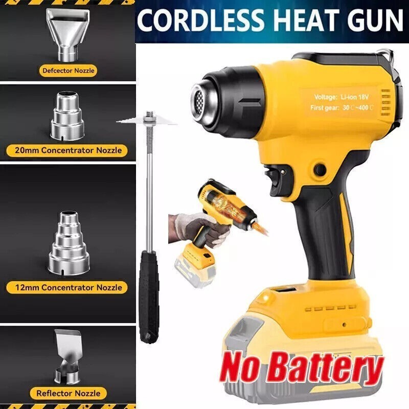 Heat Gun Hot Air Gun For Dewalt 20V Max Lithium Ion Battery DCB200-2 DCB206-2