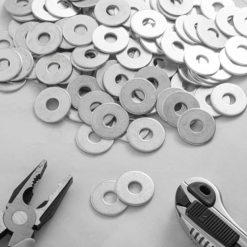 Pieces Zinc Fender Washers Thickness 2 mm Flat 3/8″ x 1-1/4″ 200 Silver