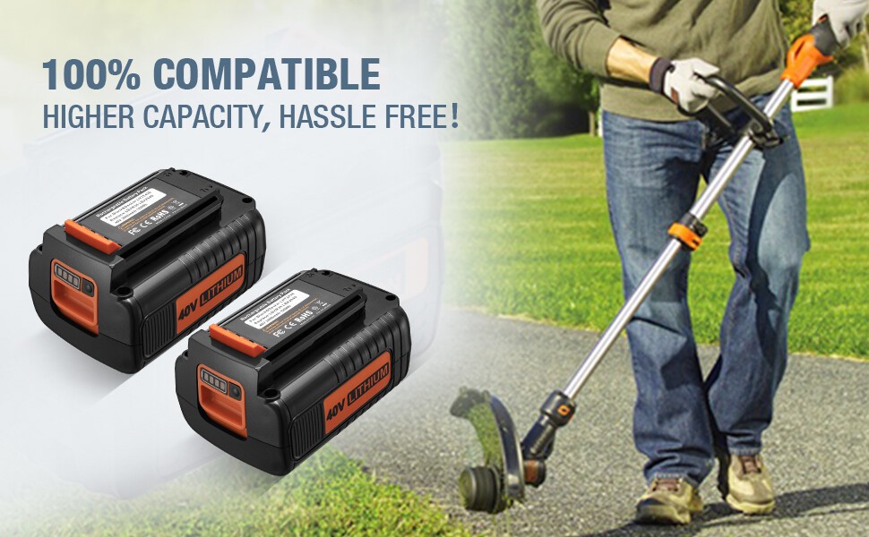 1-2Pack for Black and Decker 40V 40 Volt Max Lithium ion Battery LBX2040 LBXR36