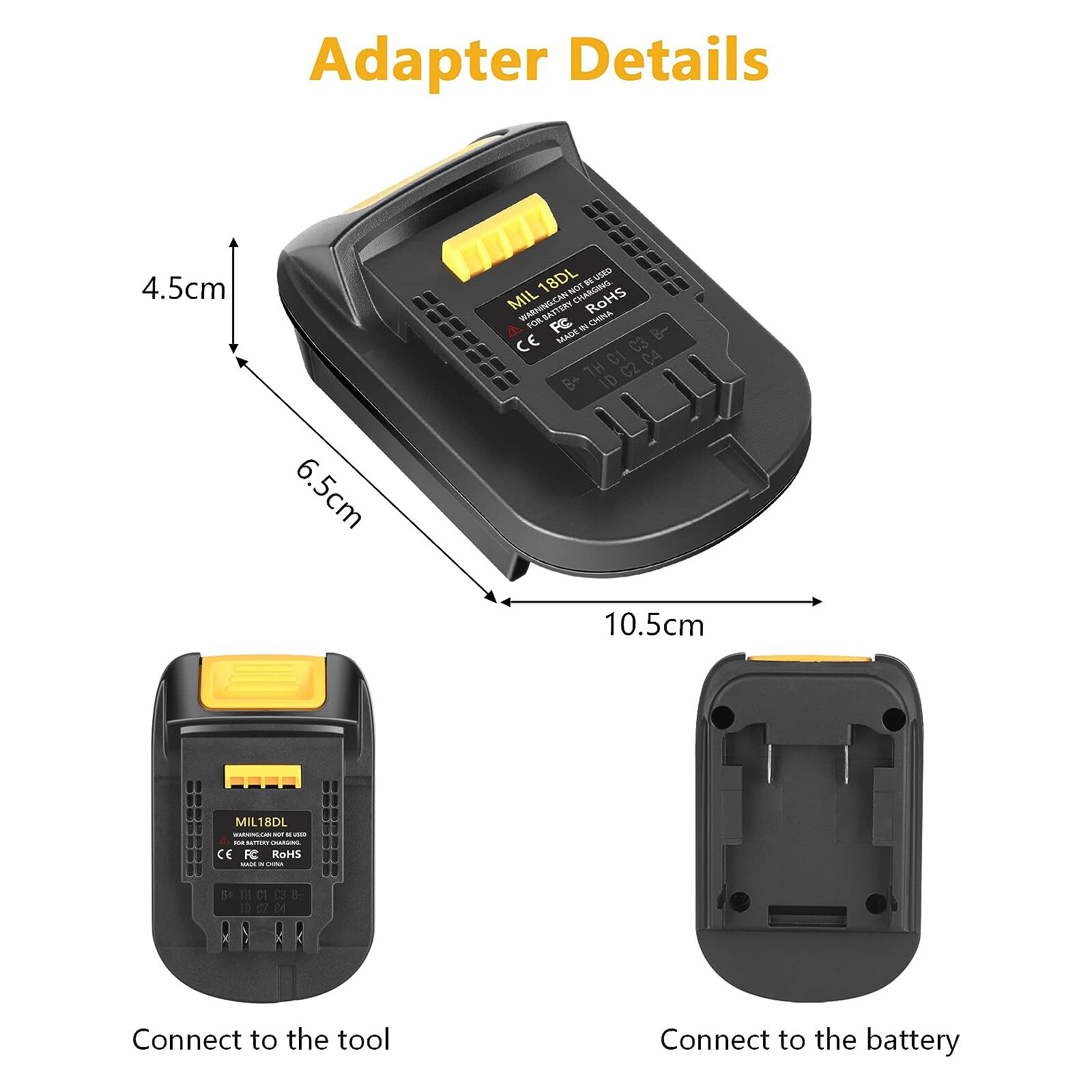 Battery Adapter Converter for Milwaukee 18V Batteries to De walt 20V Tools Use