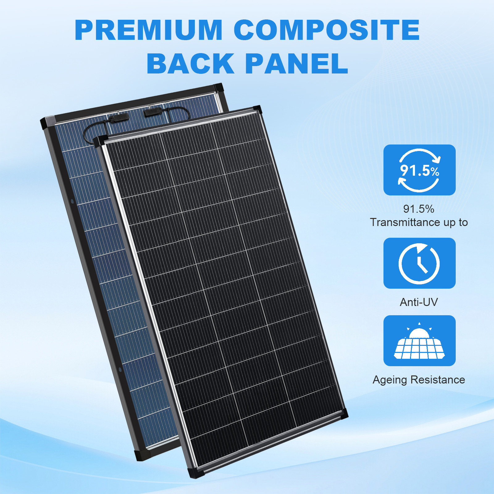 AeternaSol 10Pack 200W Bifacial Solar Panel Mono N-Type 2000W PV Off-Grid Home
