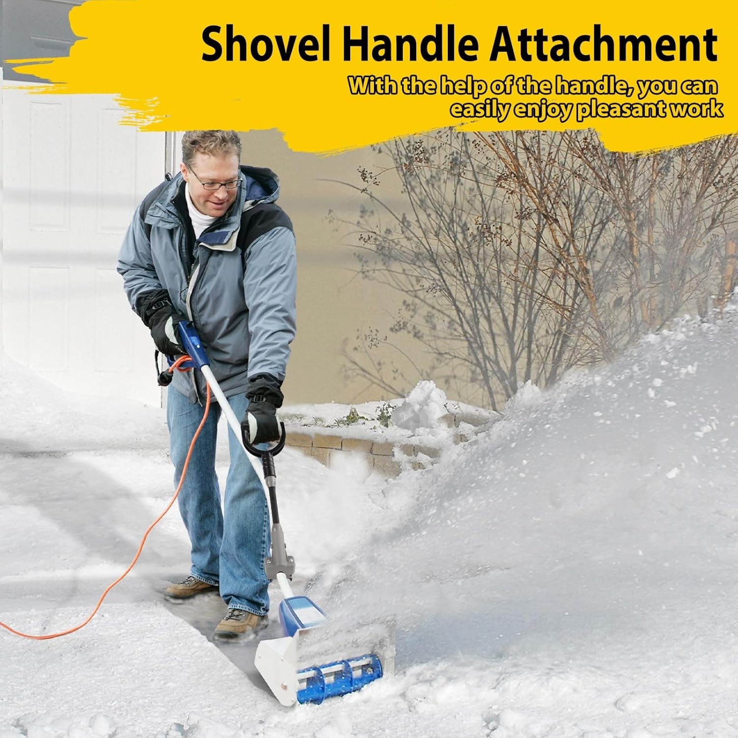 Universal Snow Shovel Handle Extension Ergonomic Back Saver Grip Gardening Tools