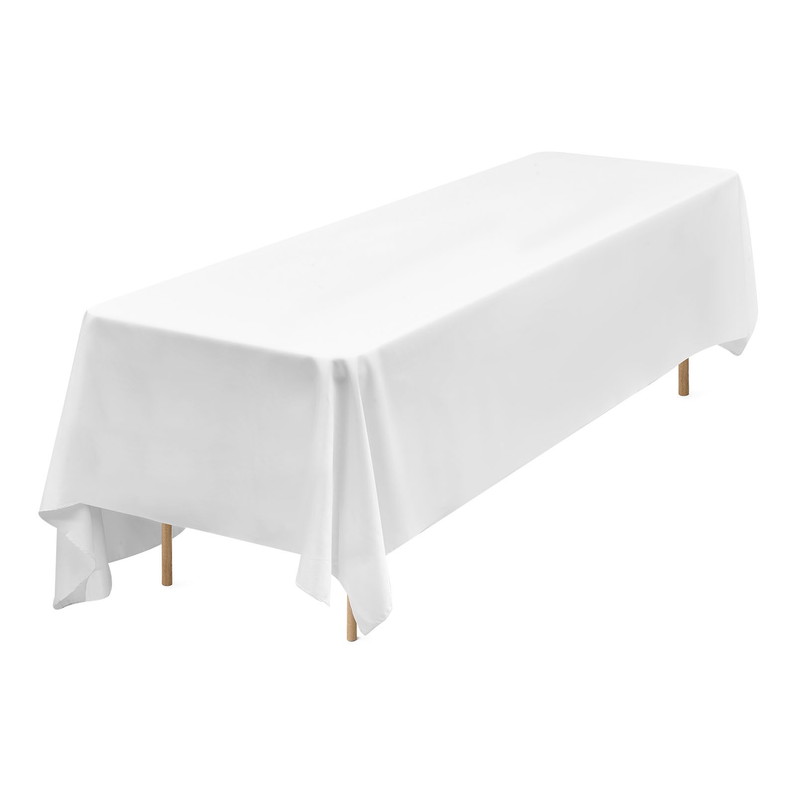Uimoso 90×132 Inch White Rectangular Tablecloth for Weddings, Parties, 6 Pack